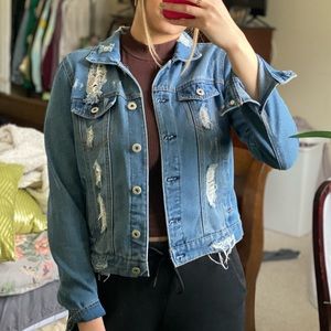 Highway Jeans Medium Wash Distressed Denim Jacket